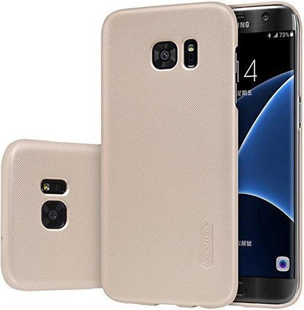 Nillkin - Samsung Galaxy S7 Edge Hoesje - Harde Back Case Frosted Shield Goud