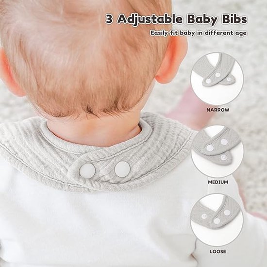 Kwijl slabbetjes - 6 stuks - Vierkante - Hydrofiel baby Slabbetjes met drukknoop - Baby slabbers - Zachte - Kwijl slabbetjes - Spuug slab - Katoenen slabbetjes - Bandana bib baby - Uitwasbare slabbers - Unisex van Merkloos — afbeelding 3