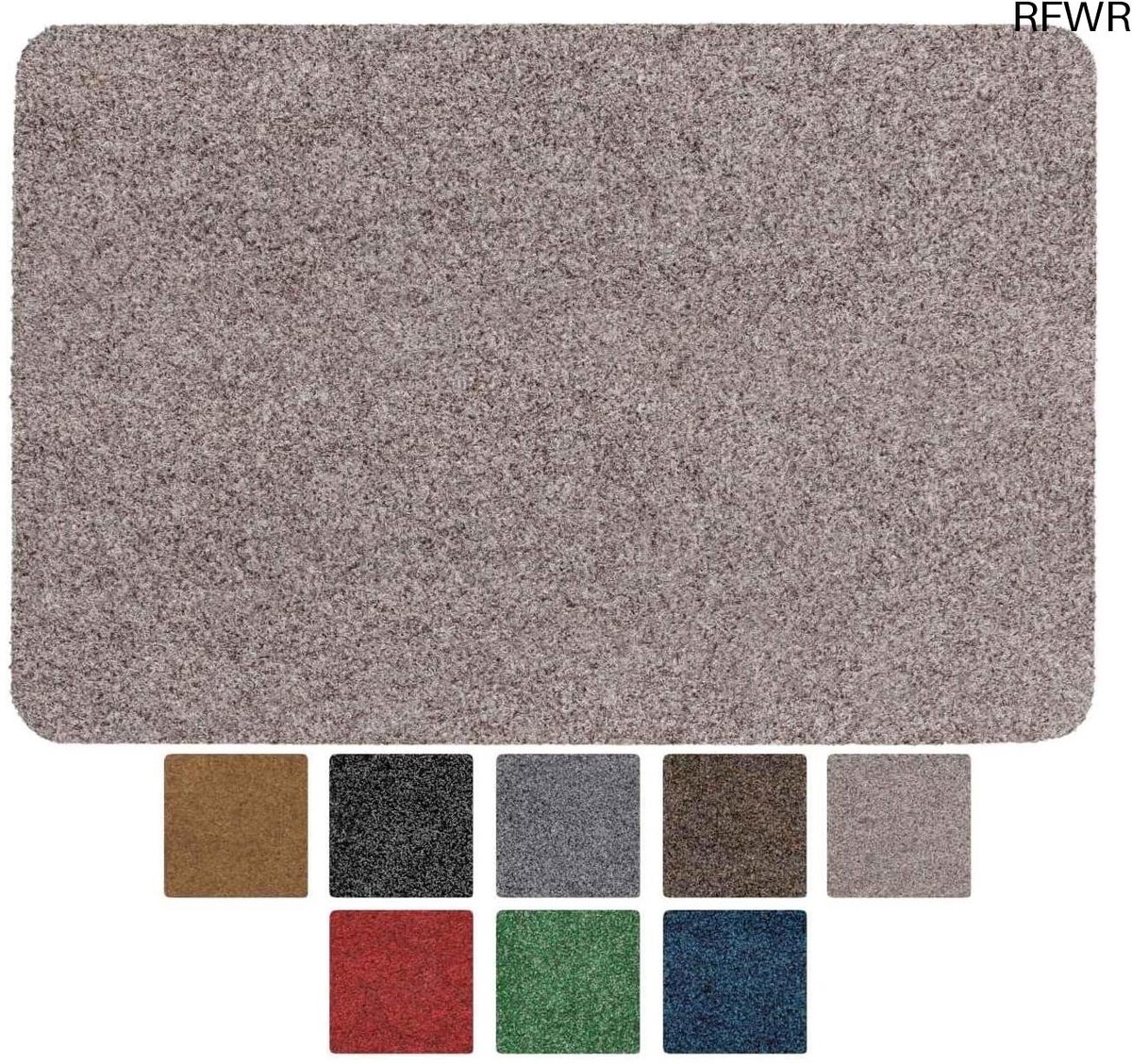 RFWR Vuilvangmat wasbaar, waterdicht en robuust voor voordeur en entree - 40 x 60 cm lichtbruin