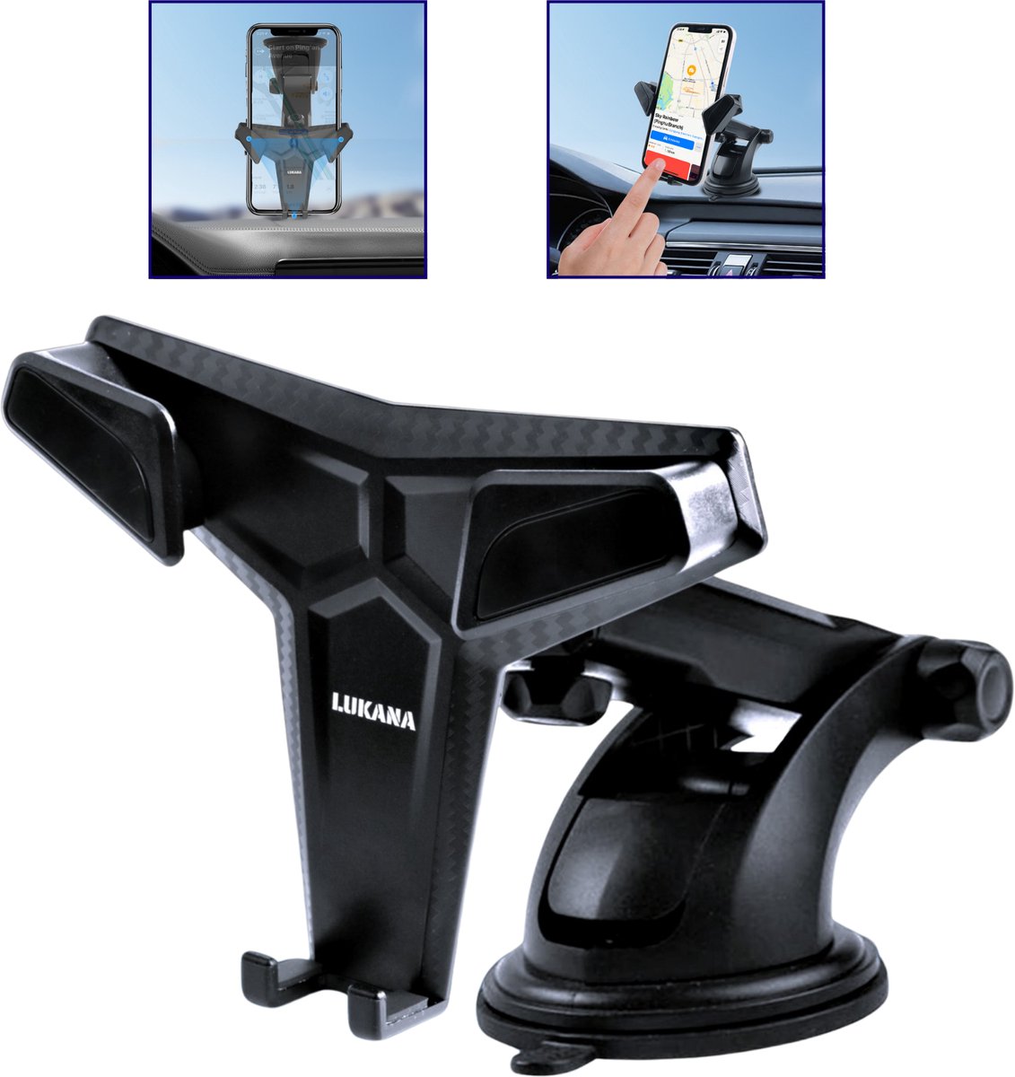 Lukana Z-1605 Telefoonhouder met Zuignap - Autohouder Voor Voorruit En Dashboard - Stevige Zuignap Met Gel Van 3M