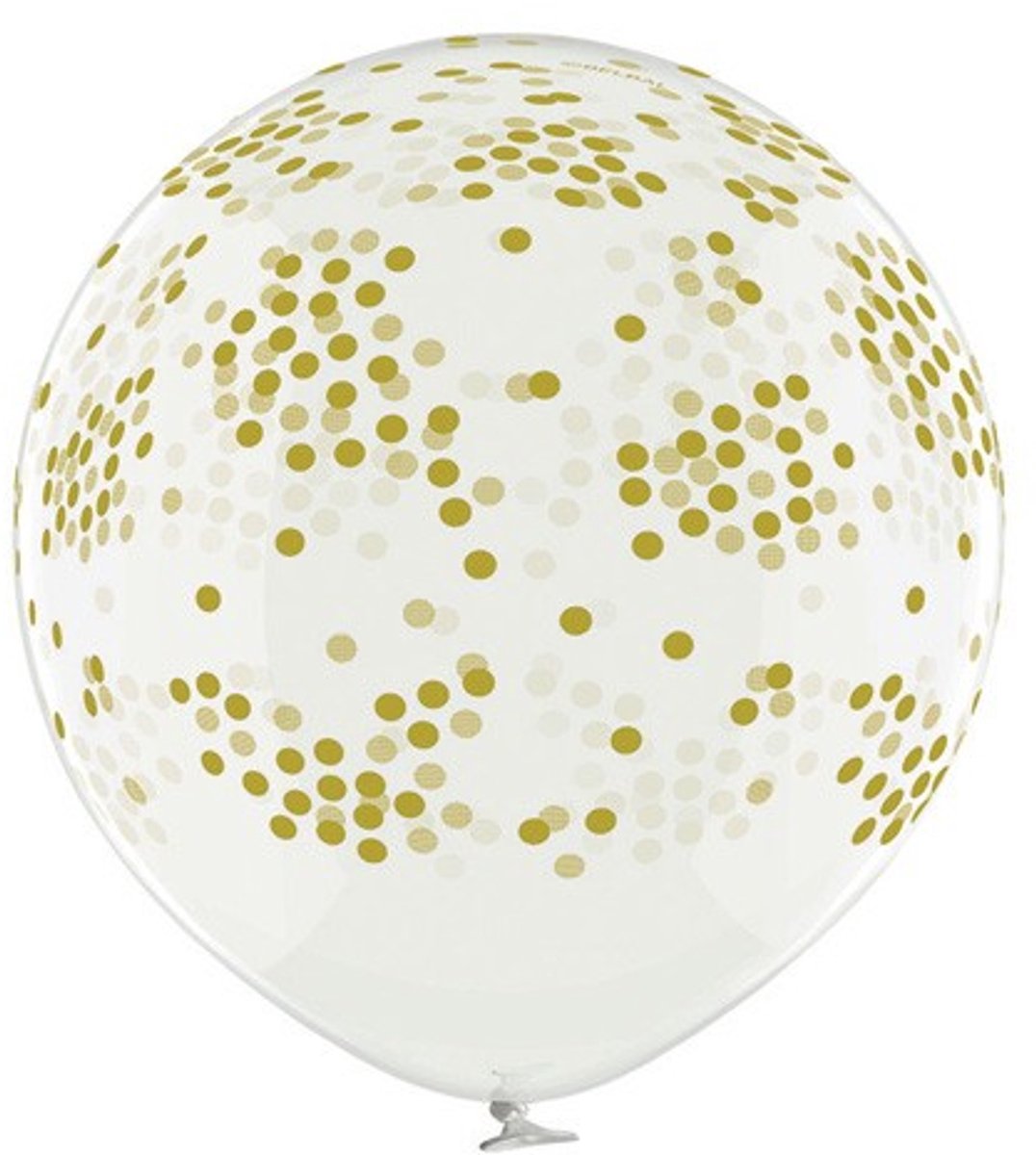 Grote ballon (60cm-B250) 038 Transparant Confetti