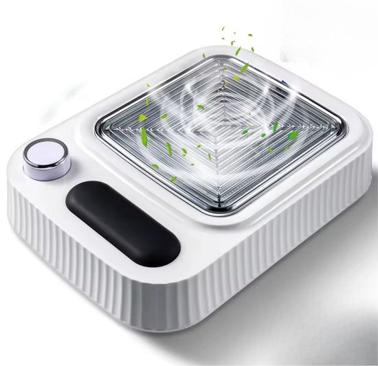 Nagelstofafzuiger - Afstofzuiger - 80Watt Nail Dust Collector - Stofzuiger Voor Nail Salon - Nagels - Acrylnagels - Nepnagels - Gelnagels - Elektrische nagelstofzuiger - Tafelafzuiging - Witte kleur met filter - Manicure/Pedicure Handen en Voeten