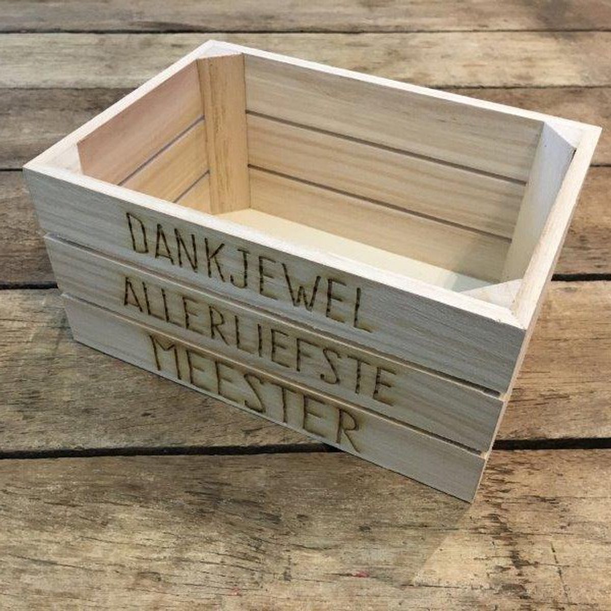 Dotti Houten Krat "Voor de beste Meester" (20,5 x 14,5 x 10 cm)