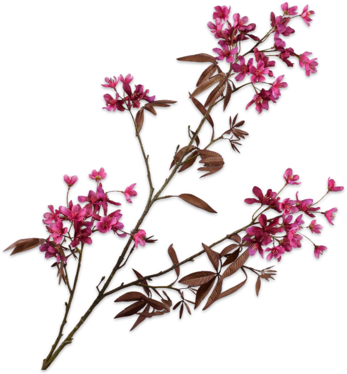 Silk-ka Kunstbloem-Zijde Bloemen Bloesem tak Paars-Roze 108 cm