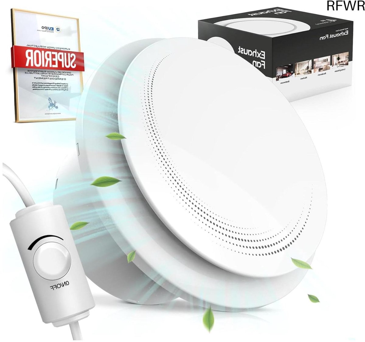 RFWR® 100mm Afzuigventilator met Traploze Snelheidsregeling - Stille en Krachtige Badkamer