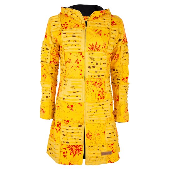 Foto: Dames vest van katoen met polyester fleece voering en vaste capuchon shakaloha w petunia yellowbird xl