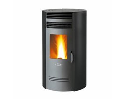 Fair BIO 80Q Pelletkachel 8 kW – Rond Design – Hoog Rendement – Programmeerbaar – Voorventilatie – Zwart – Verwarmt tot 240 m³