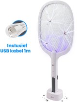 FB947 - Elektrische Vliegenmepper - Vliegenvanger - Vliegenlamp - Insectenlamp - Muggenlamp - Fruitvliegjes vanger - Vangt ook muggen & meer - UV lamp als muggenvanger - Oplaadbaar - USB kabel van 1m