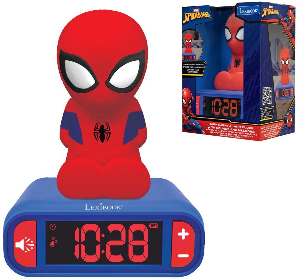Réveil Spiderman 3D Avec Veilleuse Et Sons – Pour Enfant, Design Fun, Montre Numérique, Idéal Chambre De Garçon