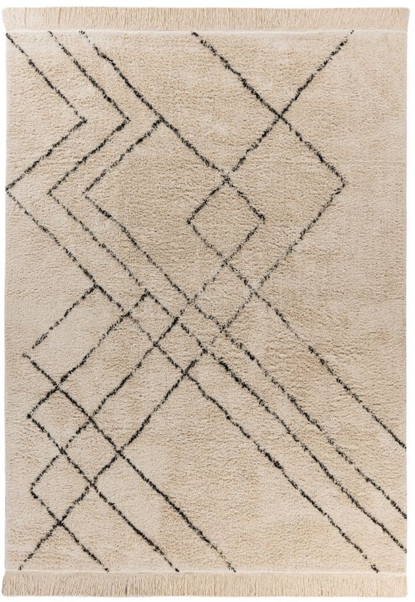 Yolo-deals - Tapijt - Mylen 600 - (200x290cm) - Crème/Zwart