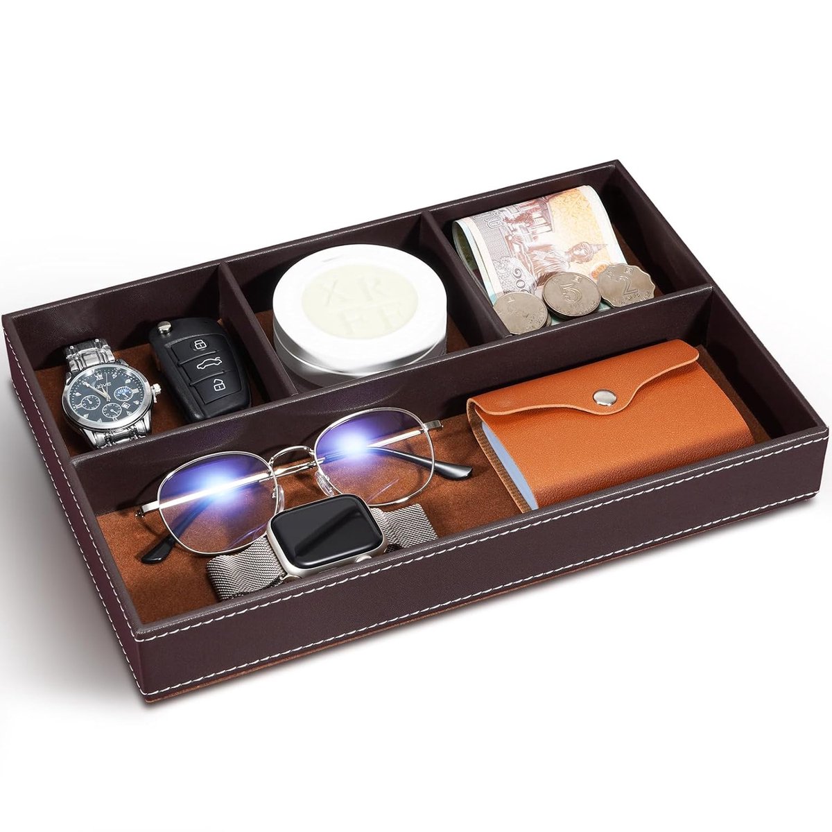 Elegante Tasorganizer - Kunstleer en Suède - 1 stuk - 30,3 x 20,3 x 4,1 cm