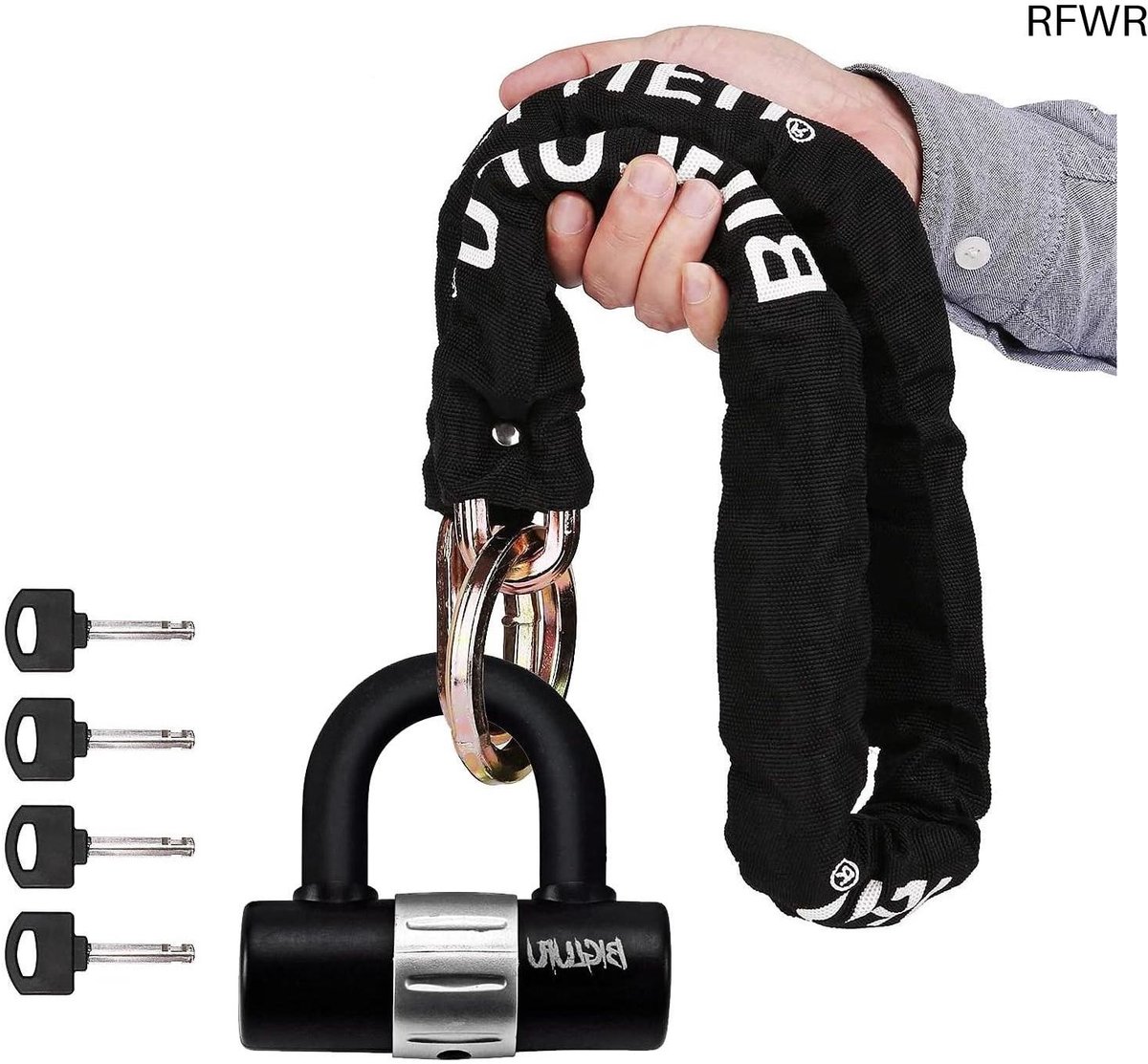 RFWR® Zware Kettingsloten voor Motoren en Fietsen - 120 cm Snijbestendig met U-slot en Sleutels