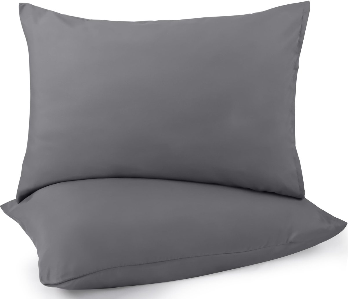 Ibenzoa Kussensloop Set van 2 met Luxe Envelopsluiting en Kreukvrije Eigenschappen, 40 x 80 cm, Grijs