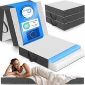 ELONEO Visco-Elastisch Schuim Opvouwbaar Matras - 75x200 cm, 15 cm Extra Dikke Vouwmatras, Wasbare Hoes, Multifunctioneel Logeerbed, Reismatras, Logeermatras, Opvouwbaar Bed, Poef, Zitje en Futon