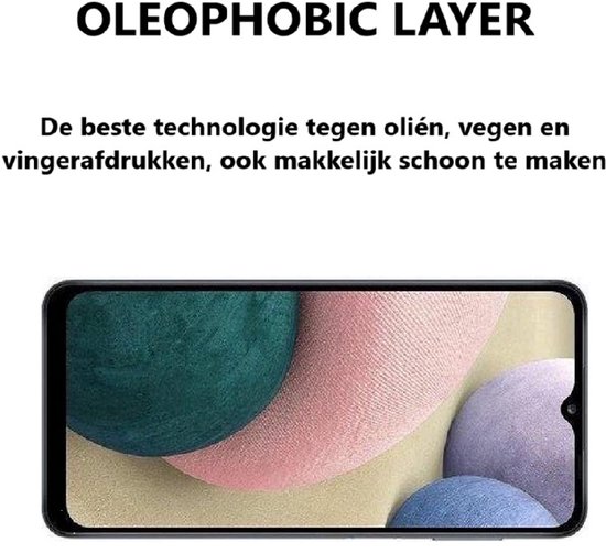 Schermprotector met oleofobe laag, technologie tegen olie, vegen en vingerafdrukken.