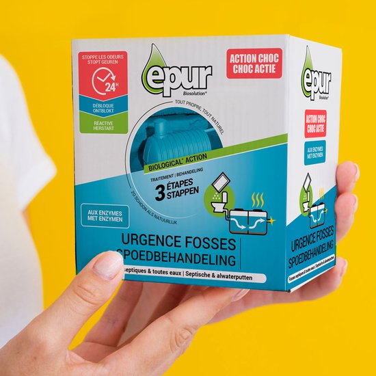 Epur biologische geurenstop 'Behandeling Shock 3 zakjes' 600 g