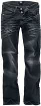 Black Premium by EMP Zwarte medium rise jeans met lichte wash - comfortabele pasvorm met uitlopende pijpen en contrasterende stiksels aan de zijkanten - Heren - W36L34