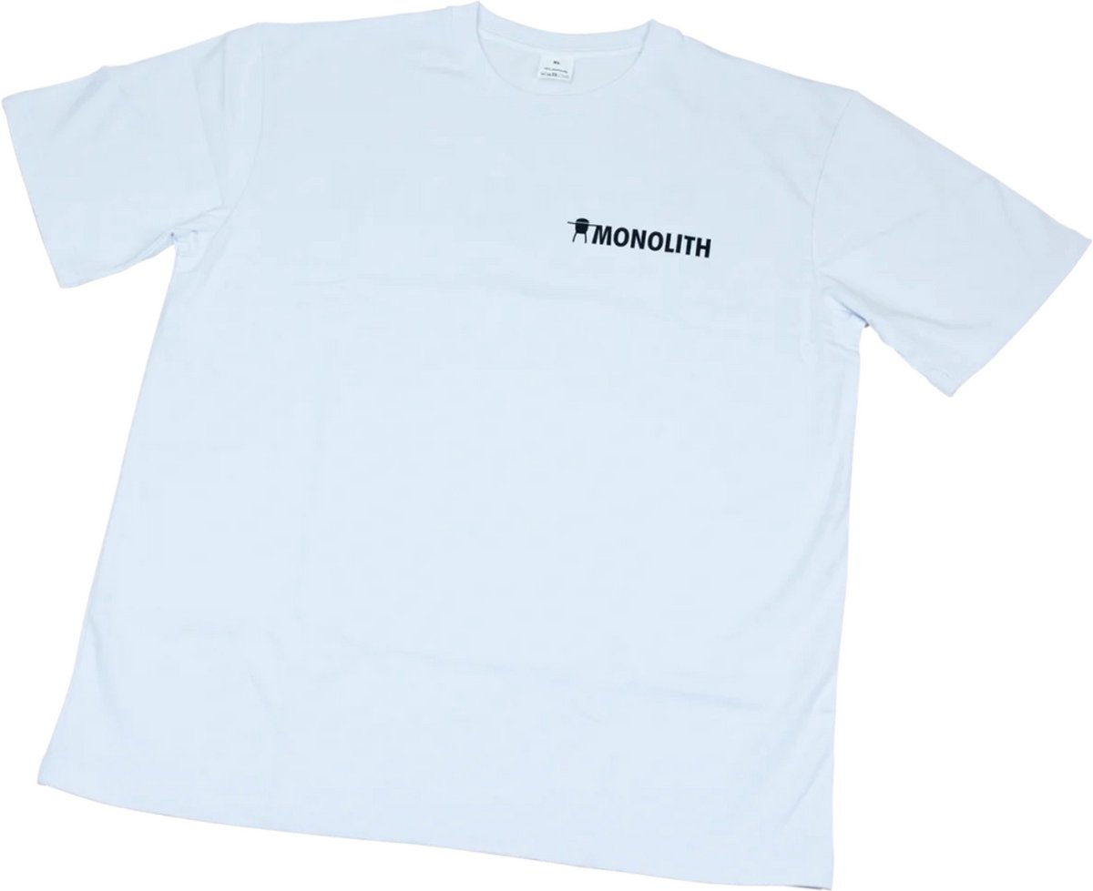 Monolith T-Shirt Wit – 100% Katoen – Comfort Fit – Unisex – Met Logo op Borst en Rug
