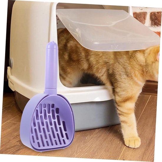 Roestvrijstalen Kattenbakschep – Met Lange Steel En Zeefgaas, Ergonomisch, Voor Kattenbak En Reptielenterrarium