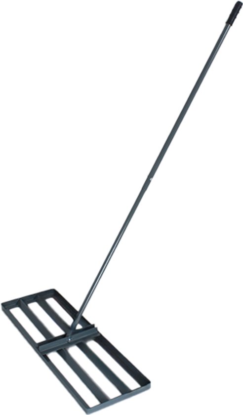 NAJDER gazon egaliseerhark metalen 90 x 30 cm met metalen stang, egaliseren van zandgrond, hark, gazonegalisator, gazonrakel roestvrij staal voor tuin, achtertuin, golfbaan