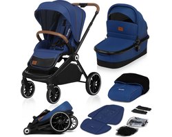 Lionelo Mika 2 in 1 Kinderwagen - Reiswieg + Buggy - Vanaf geboorte tot 22 kg (0-4 jaar) - Volledige Vering - Ventilatiepanelen - Baby Draagbaar - Comfortabel Ligmatras - Snel Inklapbaar - Regenhoes - Muskietennet - Voetenzak - Wandelwagen - Peuter