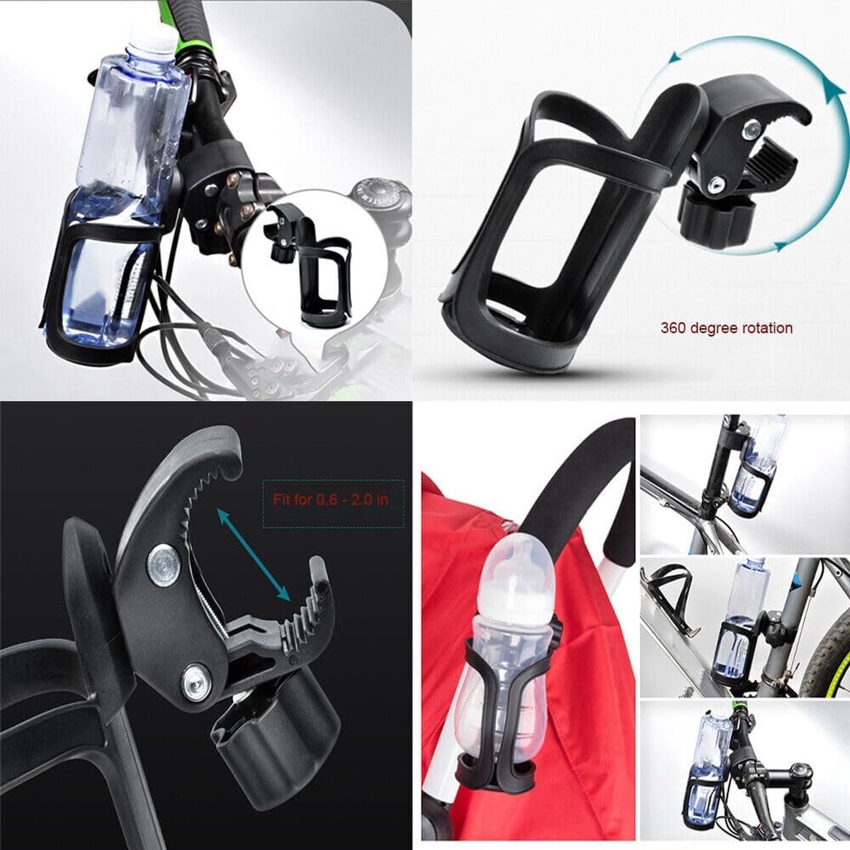 Fiets Bekerhouder, Fiets Bidonhouder Stuur Met Mesh Zakken Oxford Stof Fiets Drink Bekerhouder Voor Mountainbike Racefiets Kinderfietsen E Bi