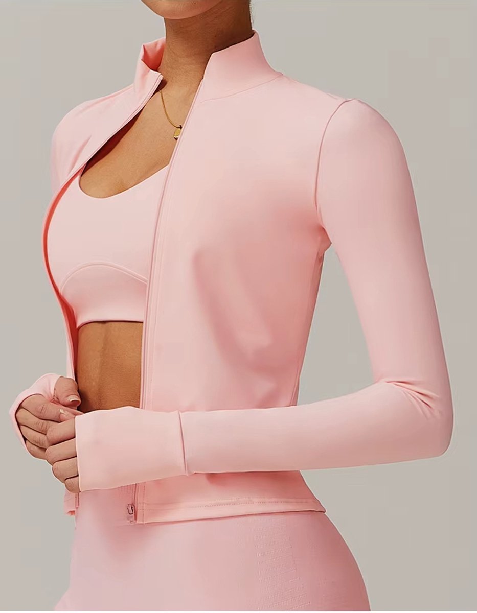 PureSquare - Sportvest met rits - Ademend - Sneldrogend - Roos - M