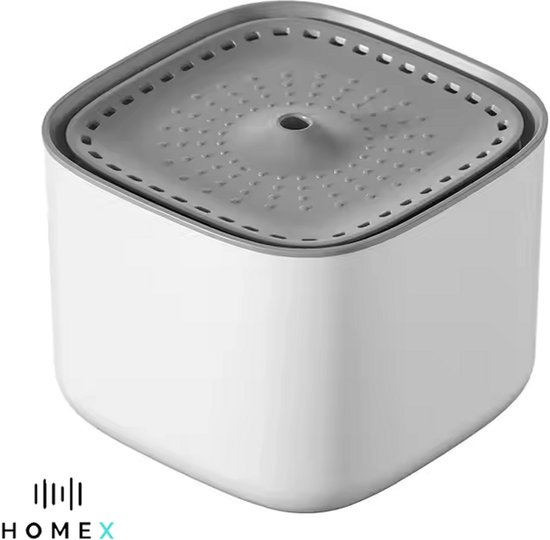 HomeX Drinkfontein Kat & Hond - Waterfontein - Koolstoffilter Huisdier Katten Honden - Kattenfontein - Wit - 3L inhoud - Capaciteit