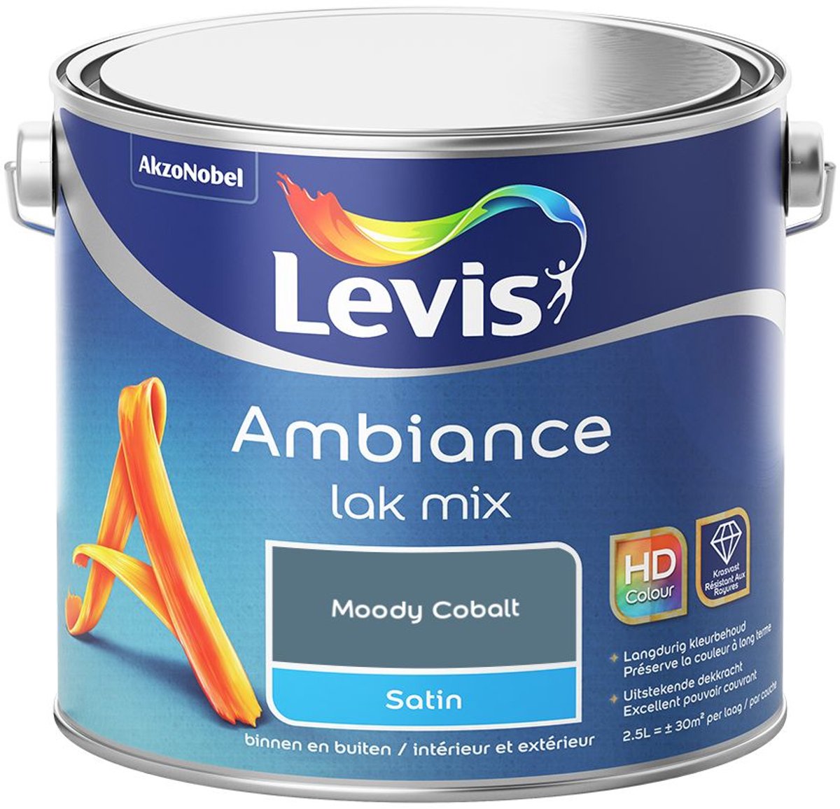Levis - Ambiance Lak Satin Mix - Moody Cobalt - Mengverf - 2,5 L