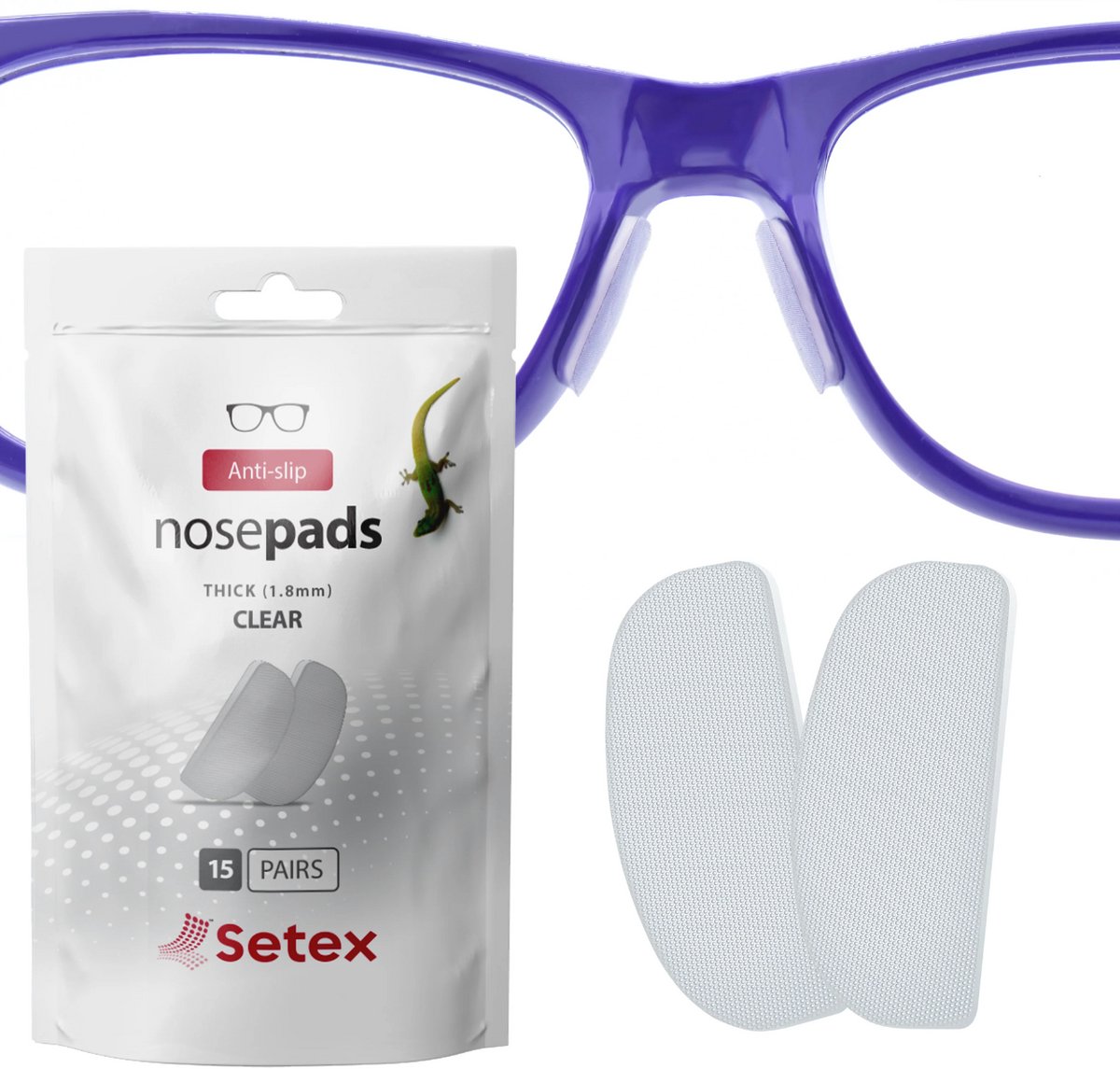 Setex anti-slip neuspad dik 1.8mm | transparant | 15 paar