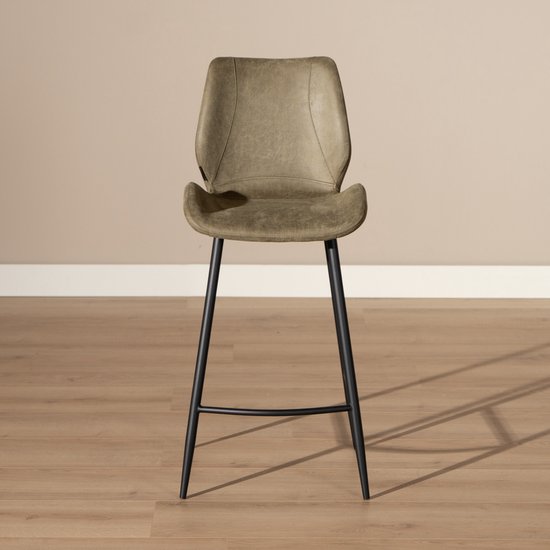 Bronx71 de bar industriel Bronx71 Barrel - Vert olive - Avec dossier - 69 cm