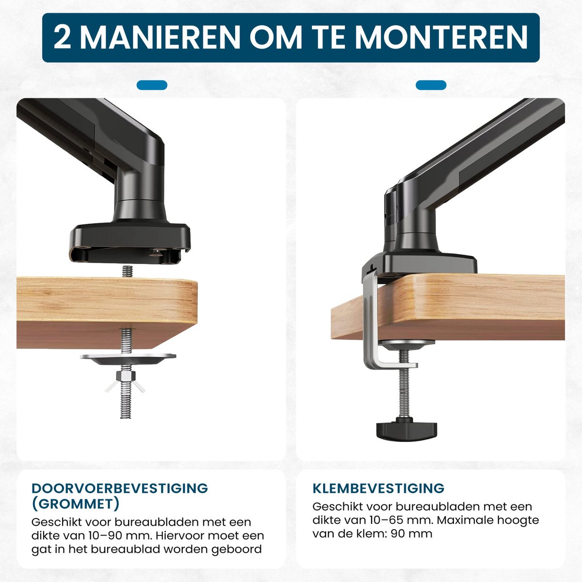 ZoeZo Design Z2A0 Dubbele Monitorarm Gasveer 13-32" thumbnail 2