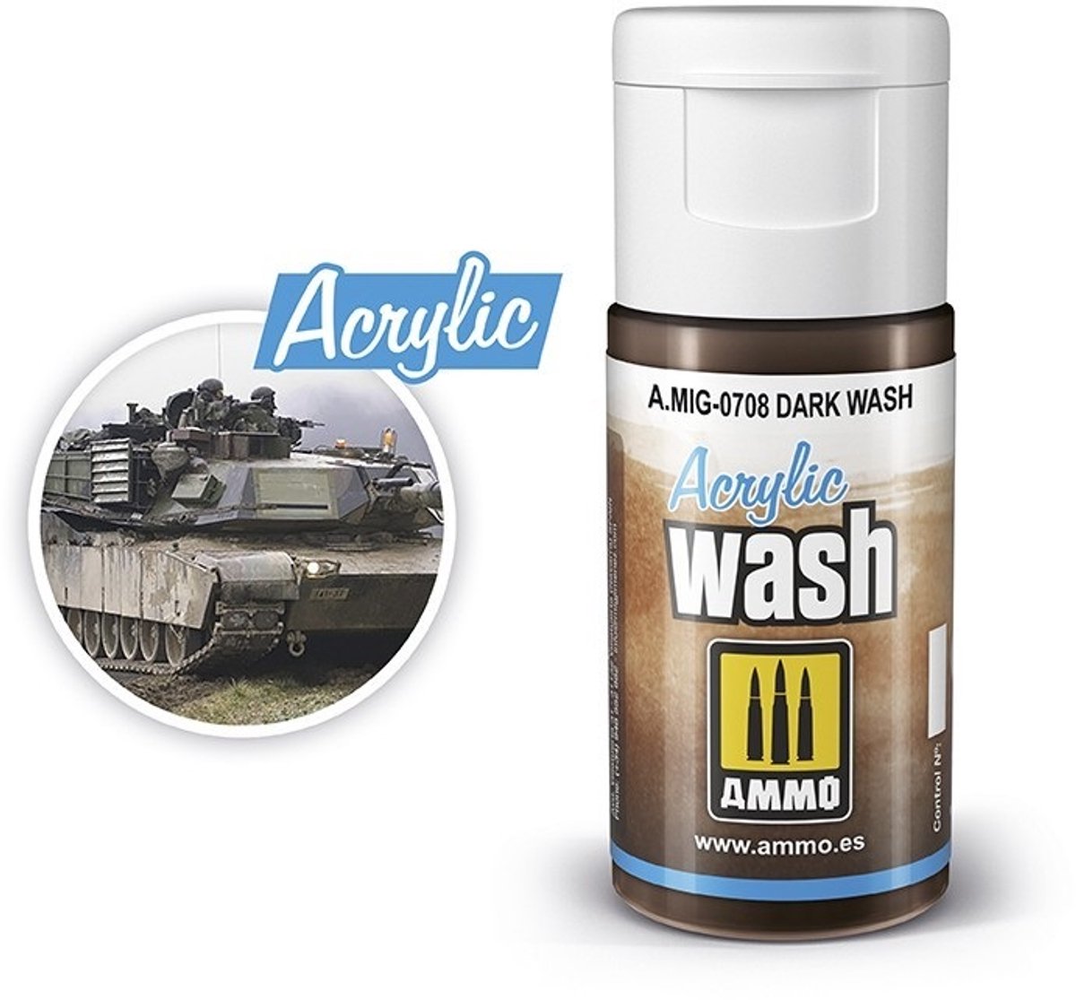 AMMO by Mig Jimenez Modelbouwdecoratie - MIG 0708 Acrylic Wash Dark - 15ml Effecten potje