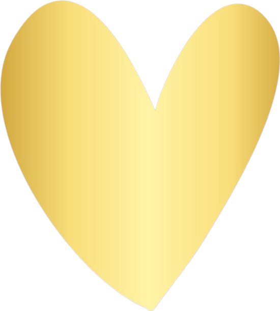 50x Autocollants – Cœur Goud – 25x28 mm – Autocollants de fermeture – Étiquettes – Autocollants cadeaux – Forme de cœur métallique