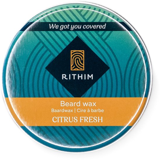 Rithim® Baardwax Citrus Fresh 50ml - baardstyling - geparfumeerd - baardvoeding en fixatie - baardgel - Beard Wax