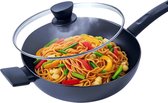 ISENVI Avon Keramische Wokpan met Deksel - 32 cm - Wok - Geschikt voor Inductie - PFAS, PTFE en PFOA Vrij