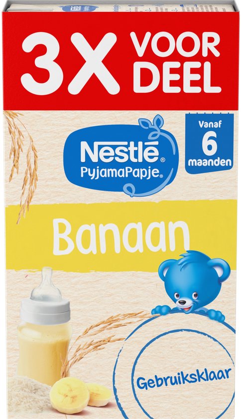 Nestlé PyjamaPapje Banaan babyvoeding vanaf 6 maanden, gebruiksklaar.