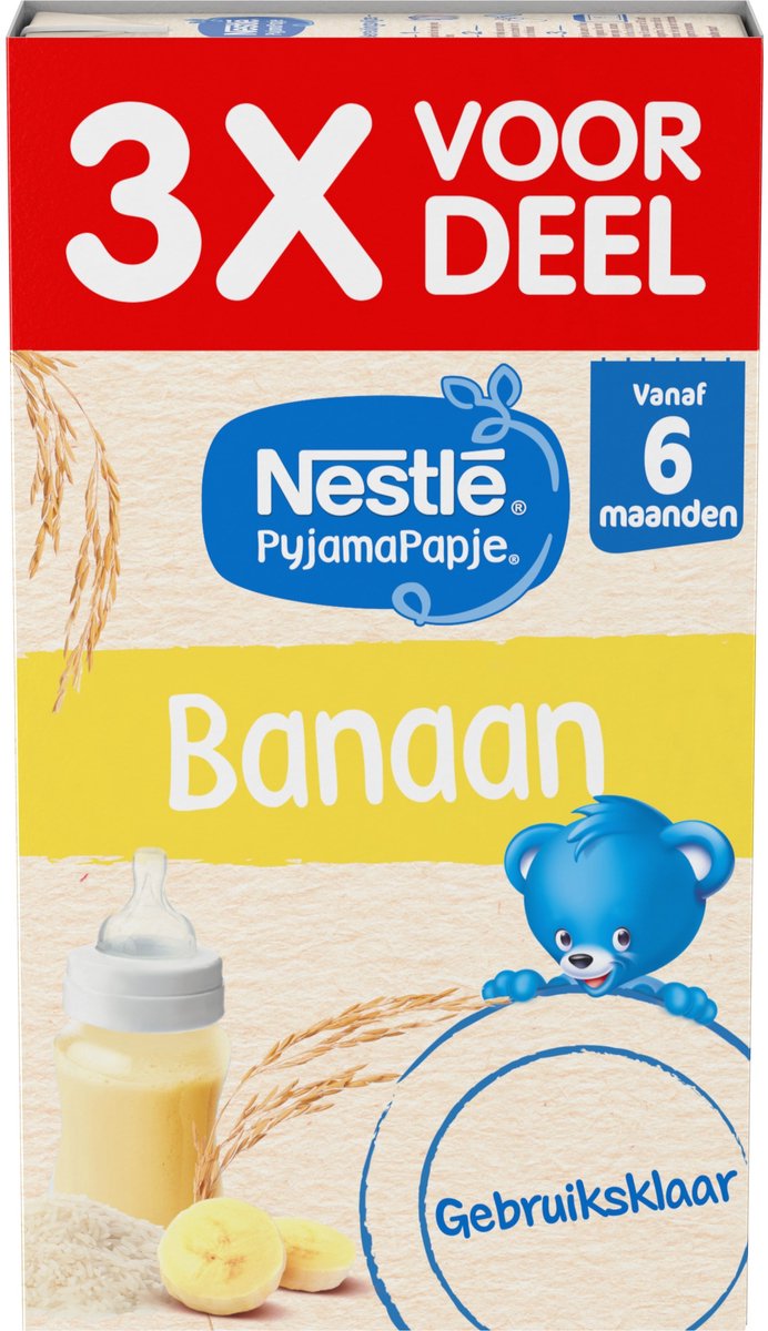Nestlé Pyjamapapje Banaan - Babyvoeding Babypap 6+ maanden - 4 stuks 3x250ml (totaal 12 porties) van NeS — afbeelding 2