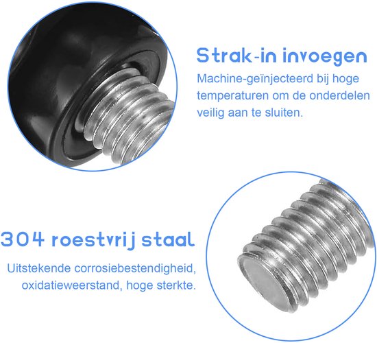 Sterknop bakeliet met gebogen draadeind M12 x 30 mm, rvs - Pluim en Sports