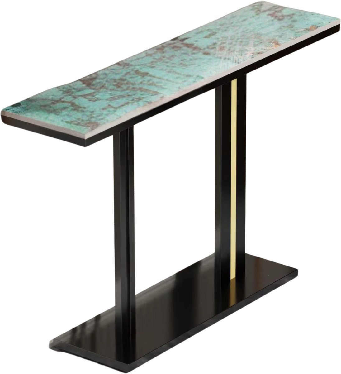 Bolt Edge Moderne consoletafel Emerald - Wandtafel met lades - Groen en wit - Marmerlook - Haltafel - Sidetable - 118cm