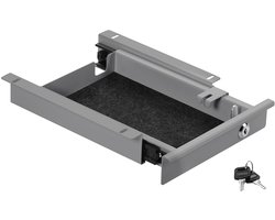 Tiroir à documents en acier CAVO 220 mm gris verrouillable avec entrée de câble Tiroir pour bureaux