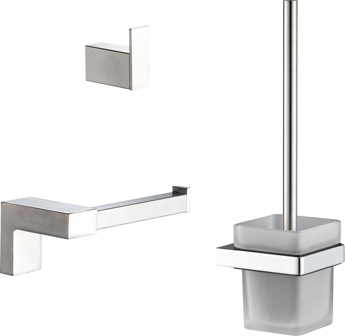 Plieger altea toiletset - wandmontage - compleet - geborsteld chroom