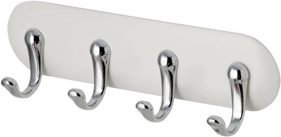 Foto: Affixx self adhesive keyboard wall mounted hook strip no drilling small key organiser with 4 hooks plastic white