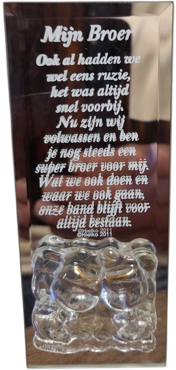 Spiegel met gedicht Mijn Broer, emotie, cadeau voor broer, kerstkado