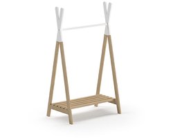 Kledingrek voor kinderen Kiddy - grenen/wit