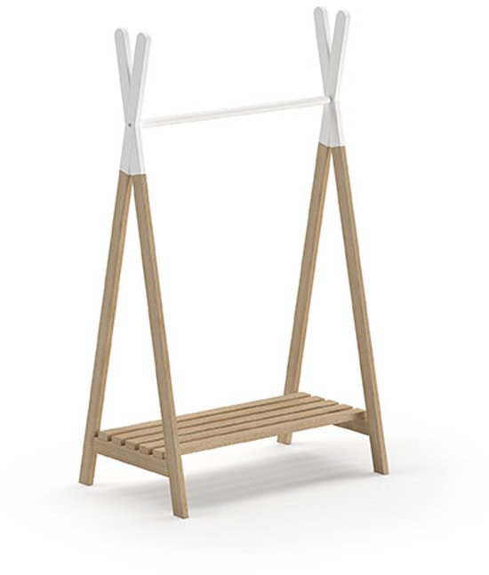 Kledingrek voor kinderen Kiddy - grenen/wit
