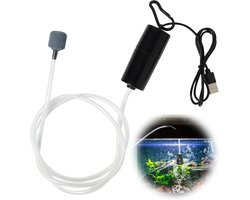 Luchtpompje Aquarium - Stille - Aquarium Zuurstof Pomp - USB Mini Aquarium Luchtpomp - 1W Energiebesparende Beluchter - Aquarium Pomp - Voor Zoet/Zoutwater - Draagbare Zuurstofpomp Aquarium - Met Luchtsteen En Siliconen Buis