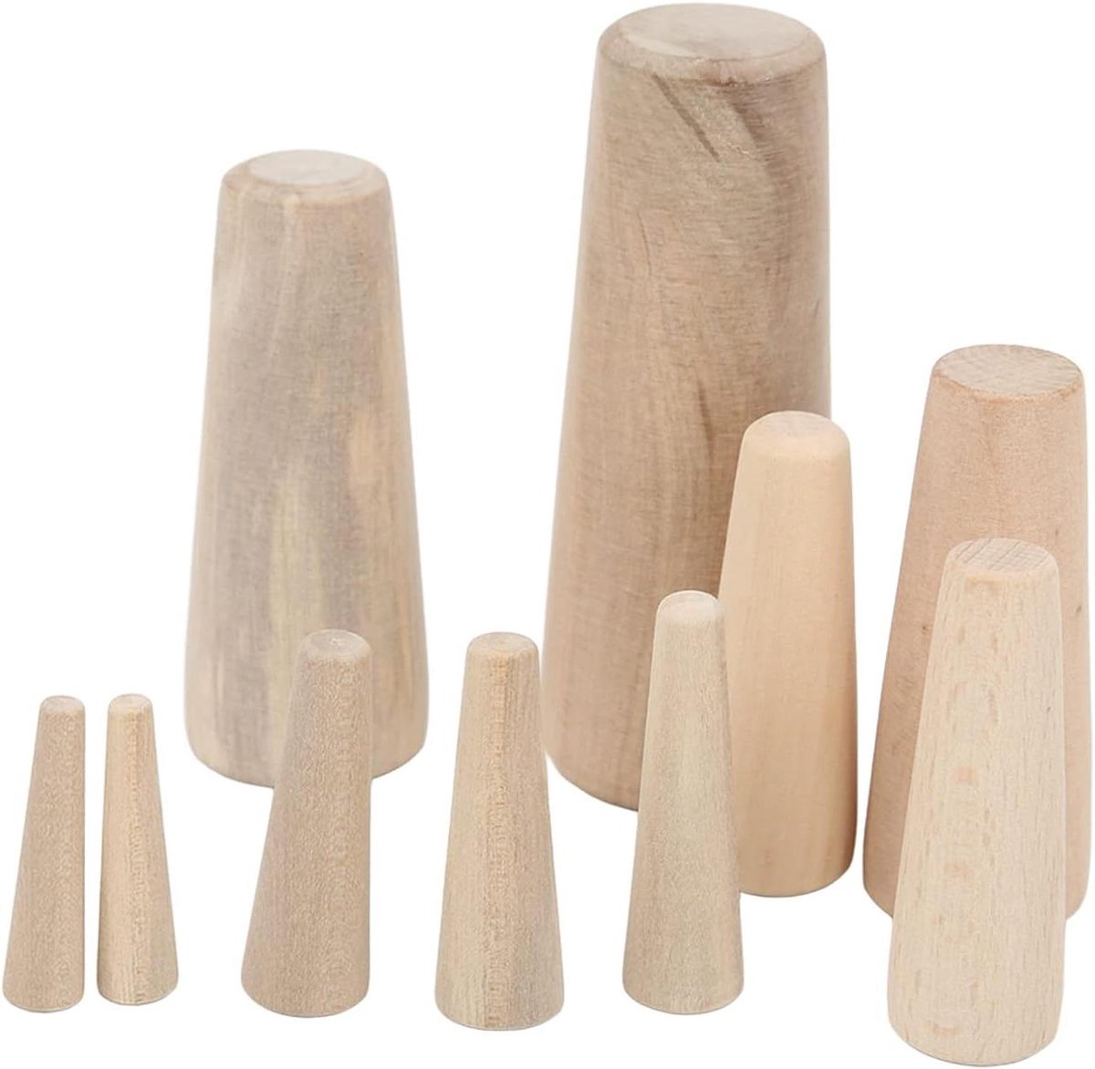Allecto Plus - 10-delige Houten Stops voor Boot Helm Conische Set voor Marine Schepen Zachte Houten Stop Bootafvoer Duurzaam