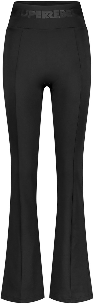 SuperRebel CATE_ – Flared sportlegging dames – Zwart – High Waist – Stretch – Ademend materiaal