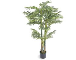 2 M Kunstmatige Gouden Rietpalm, Kunstmatige Groene Plant, Pe Materiaal met Kantelbeveiliging, Levensecht, Onderhoudsvriendelijk Decor voor Thuis, Kantoor, Magazijn, Binnen En Buiten